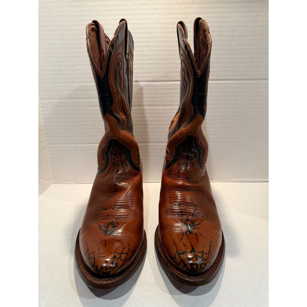 Ariat Men’s Cowboy Boots 8.5B Brown Leather Spider Web Western